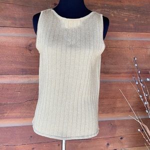 Kasper & Co. ASL Gold Glitter Dress Tank Top sz. L